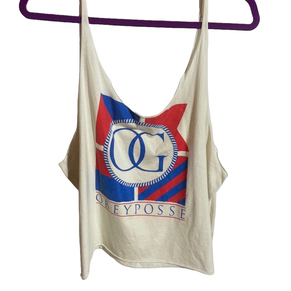 Obey White Tank Top, Size Medium, Made in America